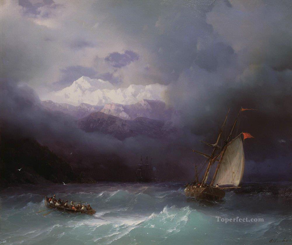 stormy sea 1868 Romantic Ivan Aivazovsky Russian Oil Paintings